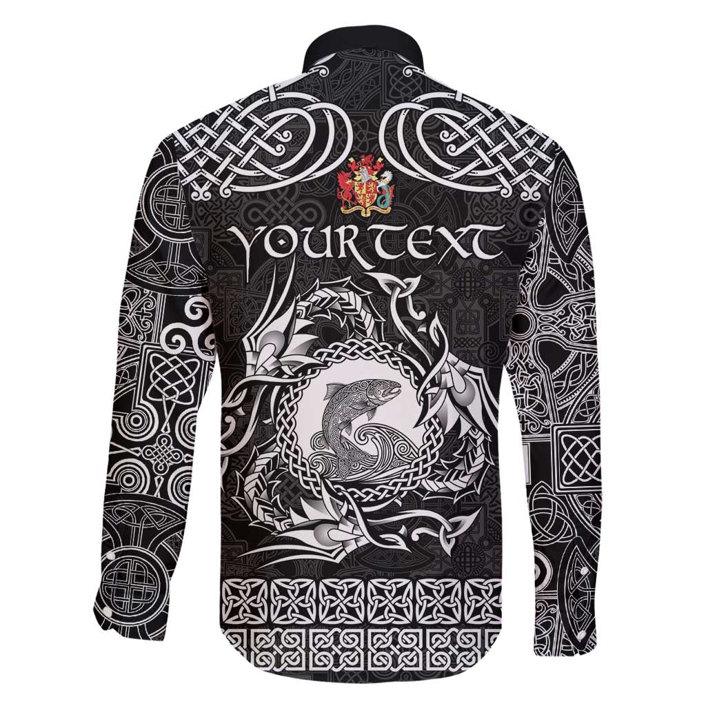 Personalized Carmarthenshire Sir Gaerfyrddin Family Matching Short Sleeve Bodycon Dress and Hawaiian Shirt Black Deer Stag Celtic-inspired - Wonder Print Shop