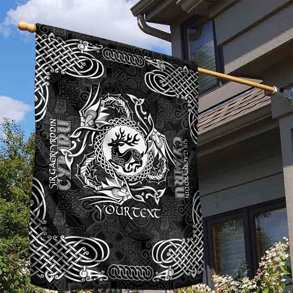 Personalized Carmarthenshire Sir Gaerfyrddin Garden Flag Black Deer Stag Celtic-inspired - Wonder Print Shop