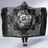 Personalized Carmarthenshire Sir Gaerfyrddin Hooded Blanket Black Deer Stag Celtic-inspired - Wonder Print Shop