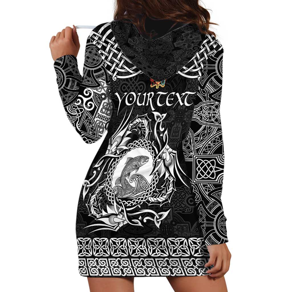 Personalized Carmarthenshire Sir Gaerfyrddin Hoodie Dress Black Deer Stag Celtic-inspired - Wonder Print Shop