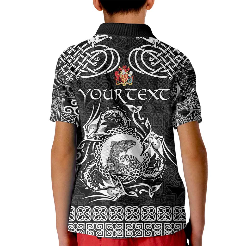 Personalized Carmarthenshire Sir Gaerfyrddin Kid Polo Shirt Black Deer Stag Celtic-inspired - Wonder Print Shop