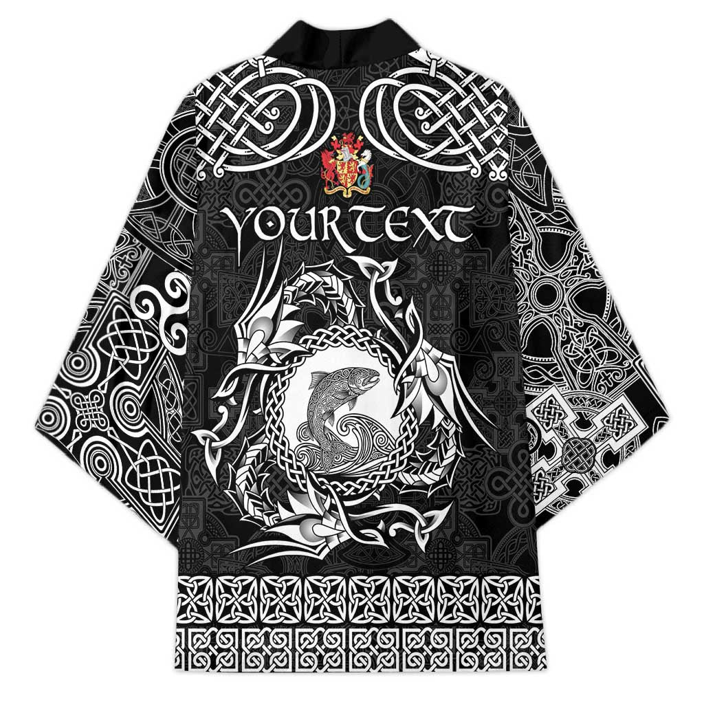 Personalized Carmarthenshire Sir Gaerfyrddin Kimono Black Deer Stag Celtic-inspired - Wonder Print Shop