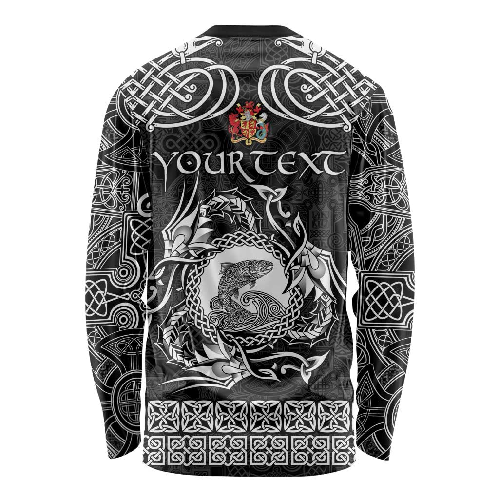 Personalized Carmarthenshire Sir Gaerfyrddin Long Sleeve Shirt Black Deer Stag Celtic-inspired - Wonder Print Shop