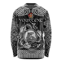Personalized Carmarthenshire Sir Gaerfyrddin Long Sleeve Shirt Black Deer Stag Celtic-inspired - Wonder Print Shop