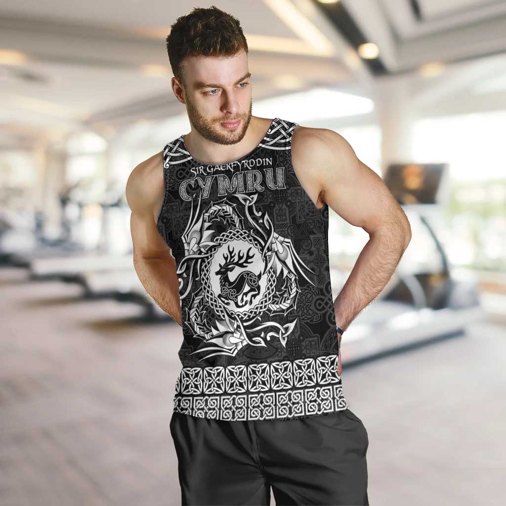 Personalized Carmarthenshire Sir Gaerfyrddin Men Tank Top Black Deer Stag Celtic-inspired - Wonder Print Shop