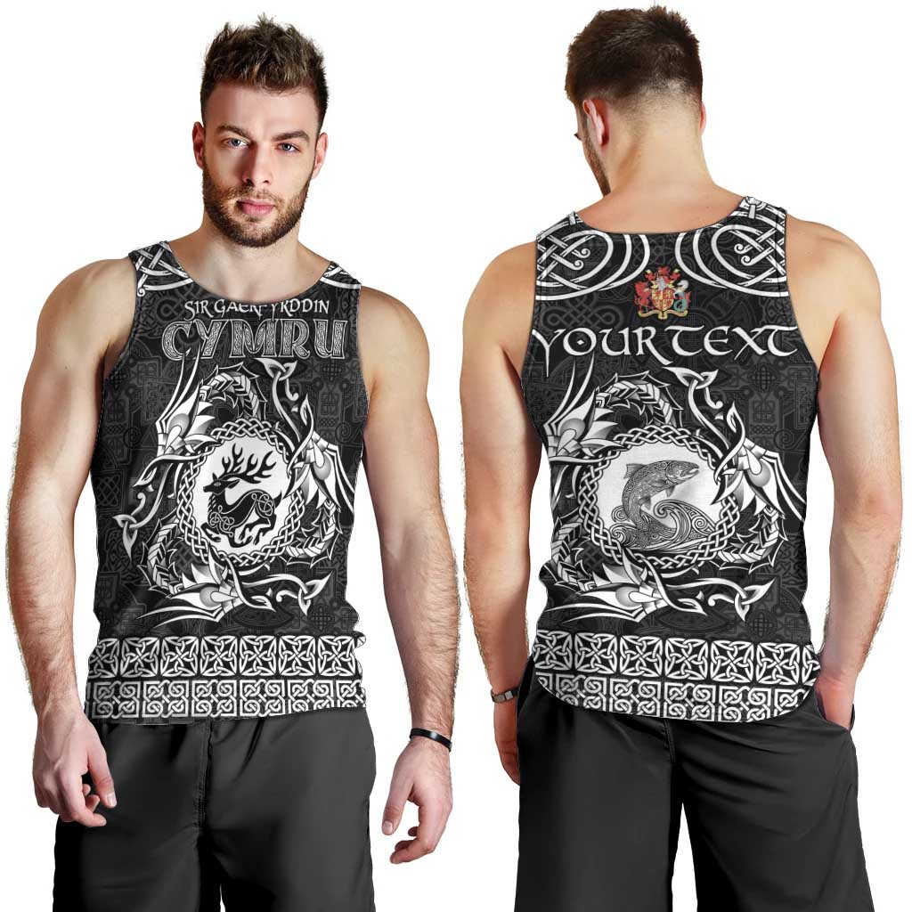 Personalized Carmarthenshire Sir Gaerfyrddin Men Tank Top Black Deer Stag Celtic-inspired - Wonder Print Shop