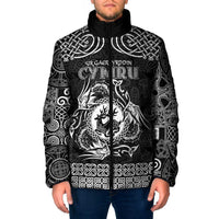 Personalized Carmarthenshire Sir Gaerfyrddin Padded Jacket Black Deer Stag Celtic-inspired - Wonder Print Shop