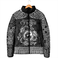 Personalized Carmarthenshire Sir Gaerfyrddin Padded Jacket Black Deer Stag Celtic-inspired - Wonder Print Shop