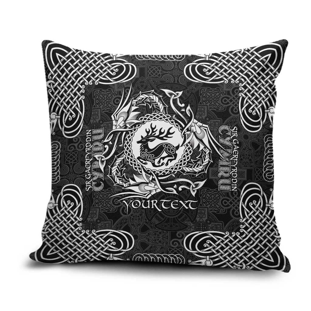 Personalized Carmarthenshire Sir Gaerfyrddin Pillow Cover Black Deer Stag Celtic-inspired - Wonder Print Shop