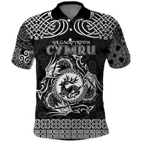 Personalized Carmarthenshire Sir Gaerfyrddin Polo Shirt Black Deer Stag Celtic-inspired - Wonder Print Shop