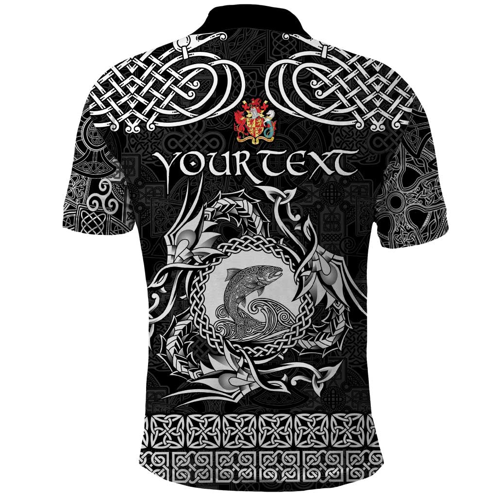 Personalized Carmarthenshire Sir Gaerfyrddin Polo Shirt Black Deer Stag Celtic-inspired - Wonder Print Shop