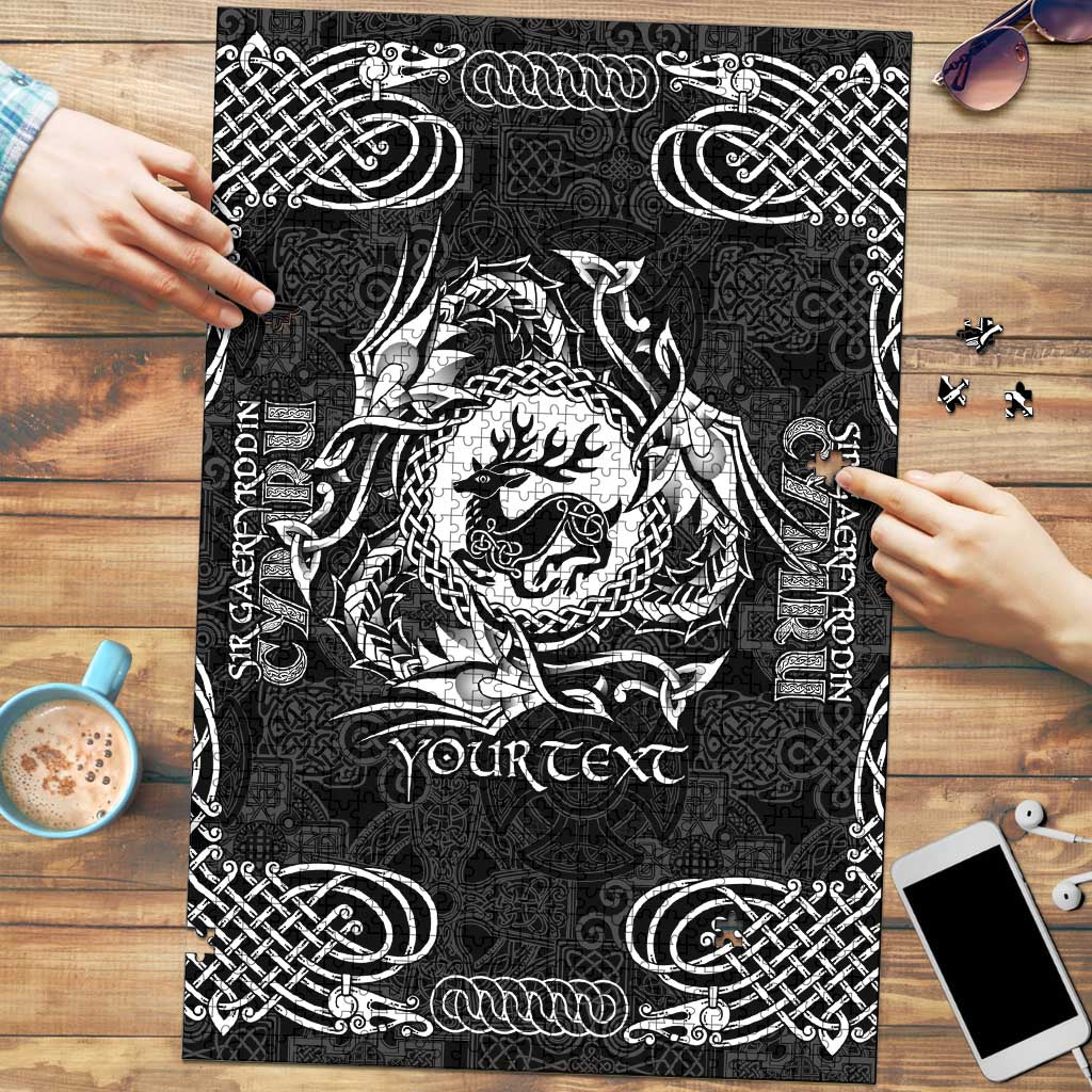 Personalized Carmarthenshire Sir Gaerfyrddin Puzzle Black Deer Stag Celtic-inspired - Wonder Print Shop