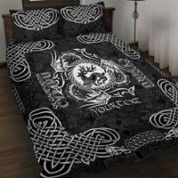 Personalized Carmarthenshire Sir Gaerfyrddin Quilt Bed Set Black Deer Stag Celtic-inspired - Wonder Print Shop