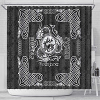 Personalized Carmarthenshire Sir Gaerfyrddin Shower Curtain Black Deer Stag Celtic-inspired - Wonder Print Shop