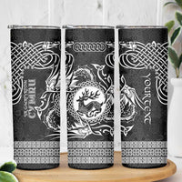 Personalized Carmarthenshire Sir Gaerfyrddin Skinny Tumbler Black Deer Stag Celtic-inspired - Wonder Print Shop