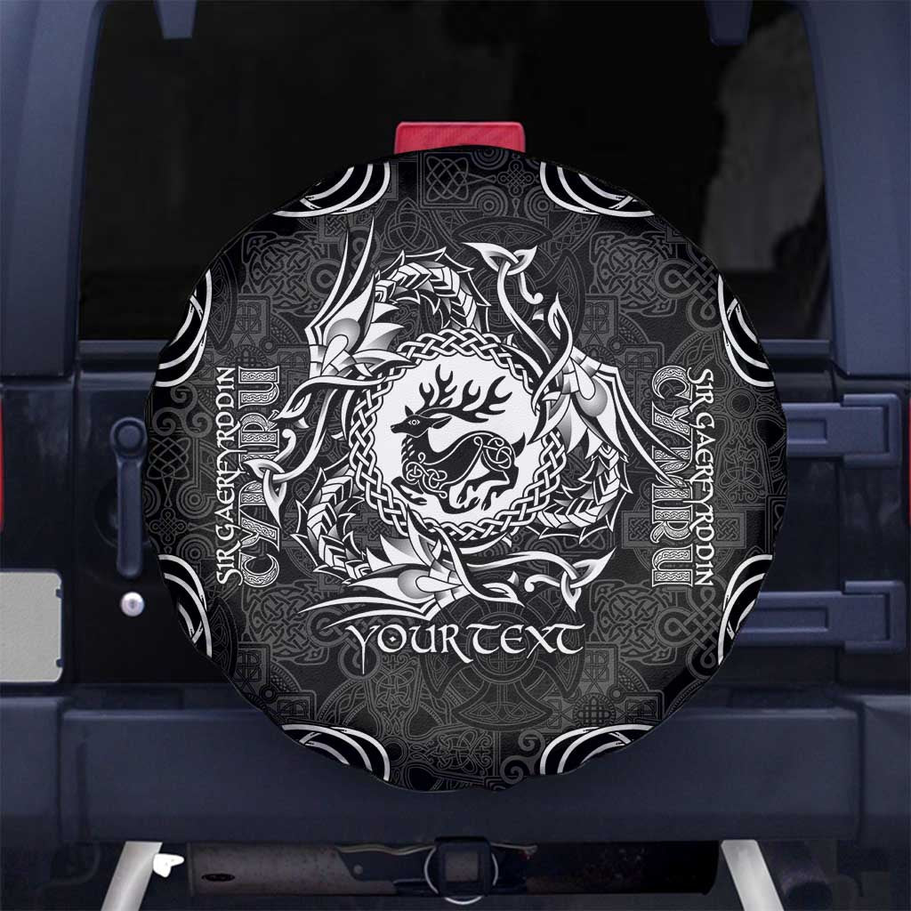 Personalized Carmarthenshire Sir Gaerfyrddin Spare Tire Cover Black Deer Stag Celtic-inspired - Wonder Print Shop