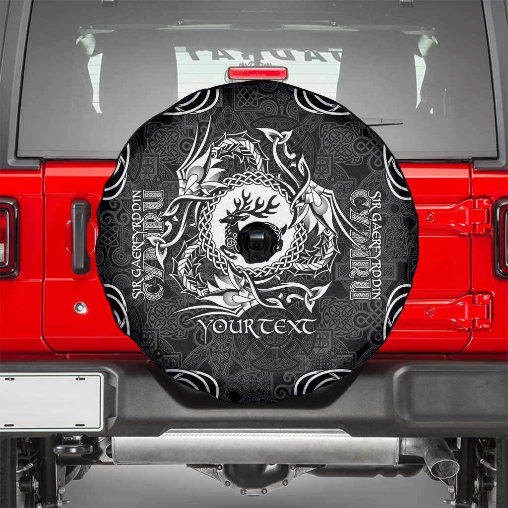 Personalized Carmarthenshire Sir Gaerfyrddin Spare Tire Cover Black Deer Stag Celtic-inspired - Wonder Print Shop