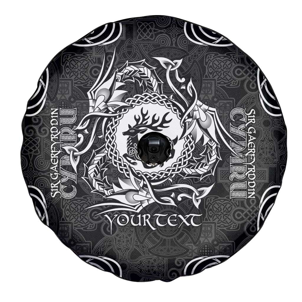 Personalized Carmarthenshire Sir Gaerfyrddin Spare Tire Cover Black Deer Stag Celtic-inspired - Wonder Print Shop
