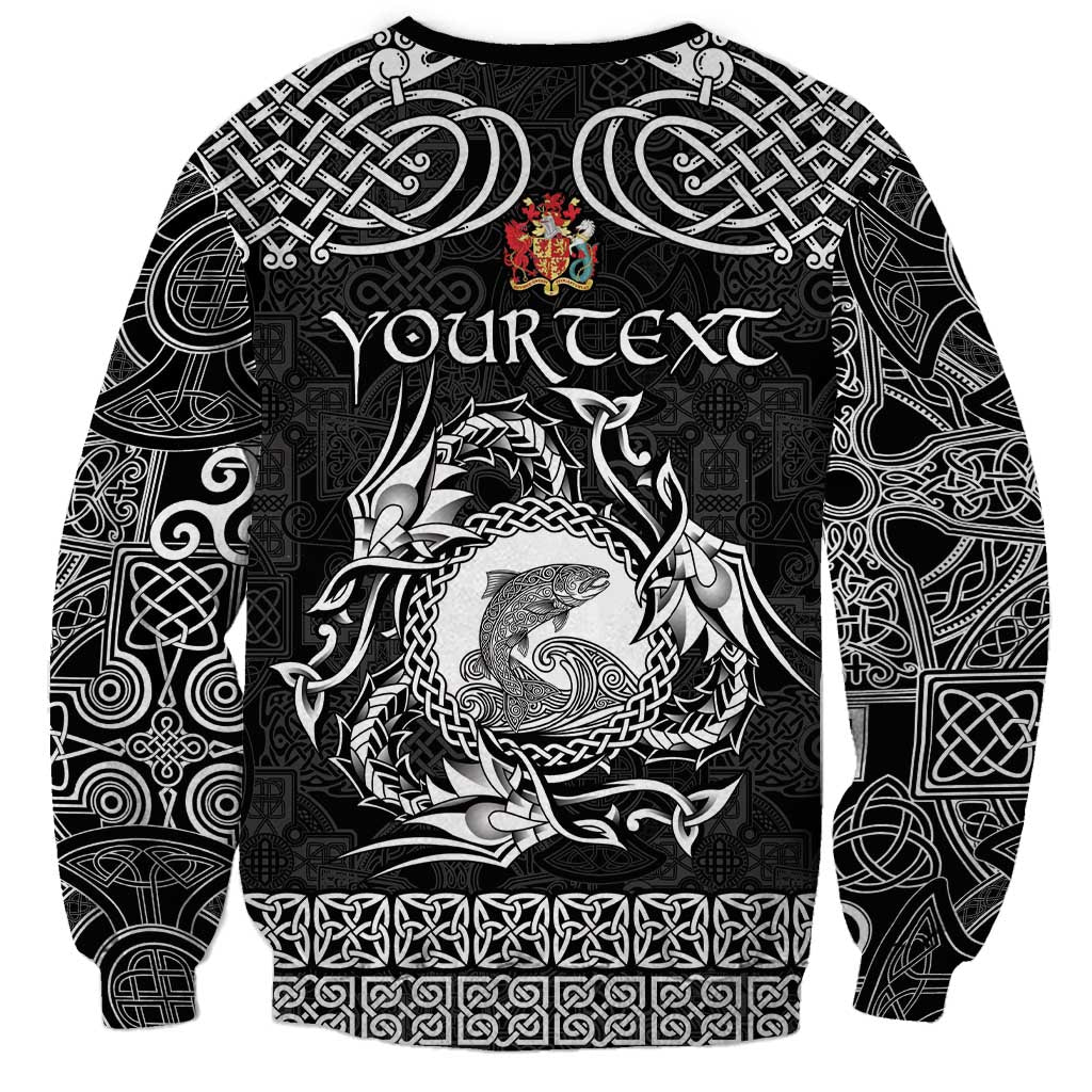 Personalized Carmarthenshire Sir Gaerfyrddin Sweatshirt Black Deer Stag Celtic-inspired - Wonder Print Shop