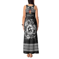 Personalized Carmarthenshire Sir Gaerfyrddin Tank Maxi Dress Black Deer Stag Celtic-inspired - Wonder Print Shop