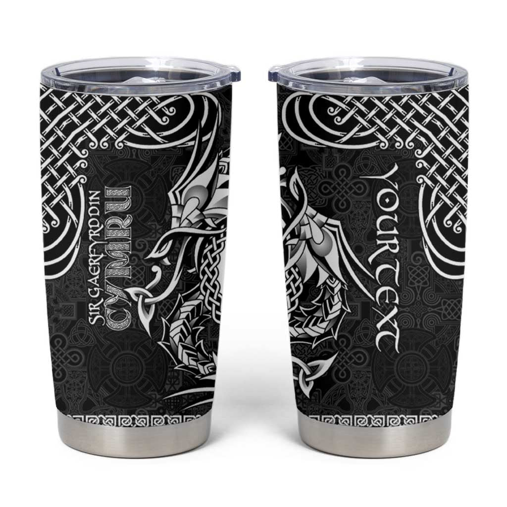 Personalized Carmarthenshire Sir Gaerfyrddin Tumbler Cup Black Deer Stag Celtic-inspired - Wonder Print Shop