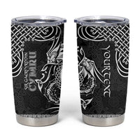Personalized Carmarthenshire Sir Gaerfyrddin Tumbler Cup Black Deer Stag Celtic-inspired - Wonder Print Shop