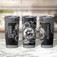 Personalized Carmarthenshire Sir Gaerfyrddin Tumbler Cup Black Deer Stag Celtic-inspired - Wonder Print Shop