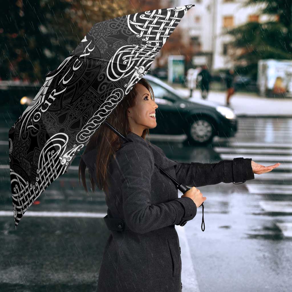 Personalized Carmarthenshire Sir Gaerfyrddin Umbrella Black Deer Stag Celtic-inspired - Wonder Print Shop