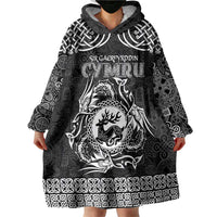 Personalized Carmarthenshire Sir Gaerfyrddin Wearable Blanket Hoodie Black Deer Stag Celtic-inspired - Wonder Print Shop