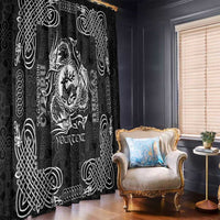Personalized Carmarthenshire Sir Gaerfyrddin Window Curtain Black Deer Stag Celtic-inspired - Wonder Print Shop