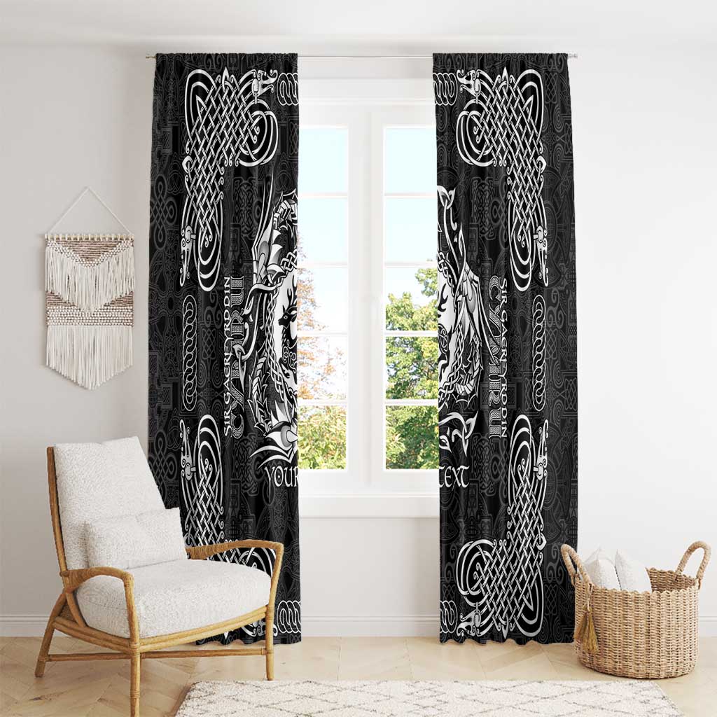 Personalized Carmarthenshire Sir Gaerfyrddin Window Curtain Black Deer Stag Celtic-inspired - Wonder Print Shop