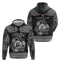 Personalized Carmarthenshire Sir Gaerfyrddin Zip Hoodie Black Deer Stag Celtic-inspired - Wonder Print Shop