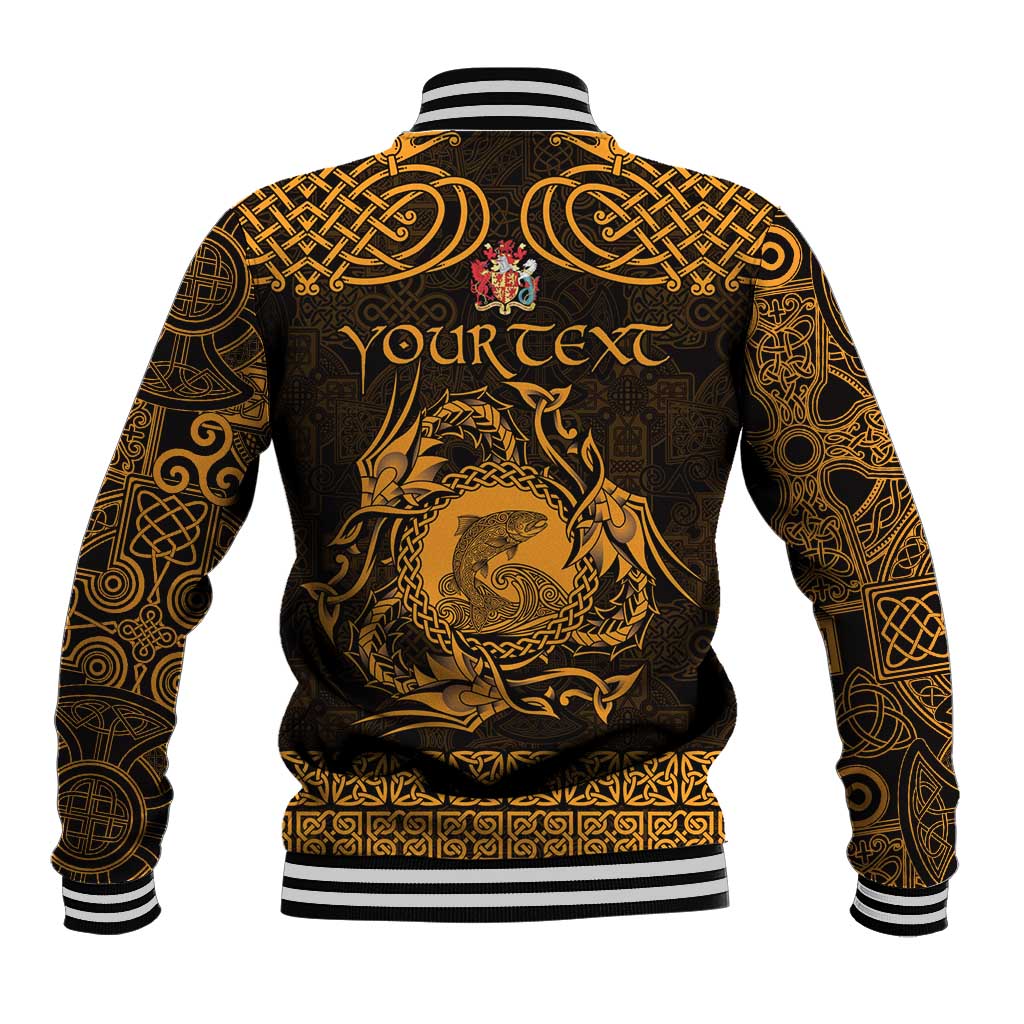 Personalized Carmarthenshire Sir Gaerfyrddin Baseball Jacket Gold Deer Stag Celtic-inspired - Wonder Print Shop