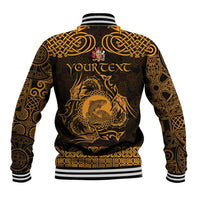 Personalized Carmarthenshire Sir Gaerfyrddin Baseball Jacket Gold Deer Stag Celtic-inspired - Wonder Print Shop