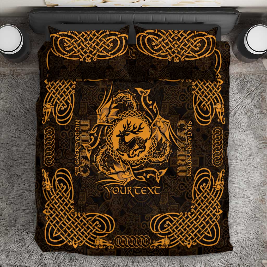 Personalized Carmarthenshire Sir Gaerfyrddin Bedding Set Gold Deer Stag Celtic-inspired - Wonder Print Shop