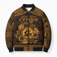 Personalized Carmarthenshire Sir Gaerfyrddin Bomber Puffer Jacket Gold Deer Stag Celtic-inspired - Wonder Print Shop