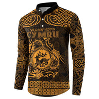 Personalized Carmarthenshire Sir Gaerfyrddin Button Sweatshirt Gold Deer Stag Celtic-inspired - Wonder Print Shop