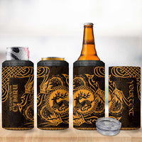 Personalized Carmarthenshire Sir Gaerfyrddin 4 in 1 Can Cooler Tumbler Gold Deer Stag Celtic-inspired - Wonder Print Shop