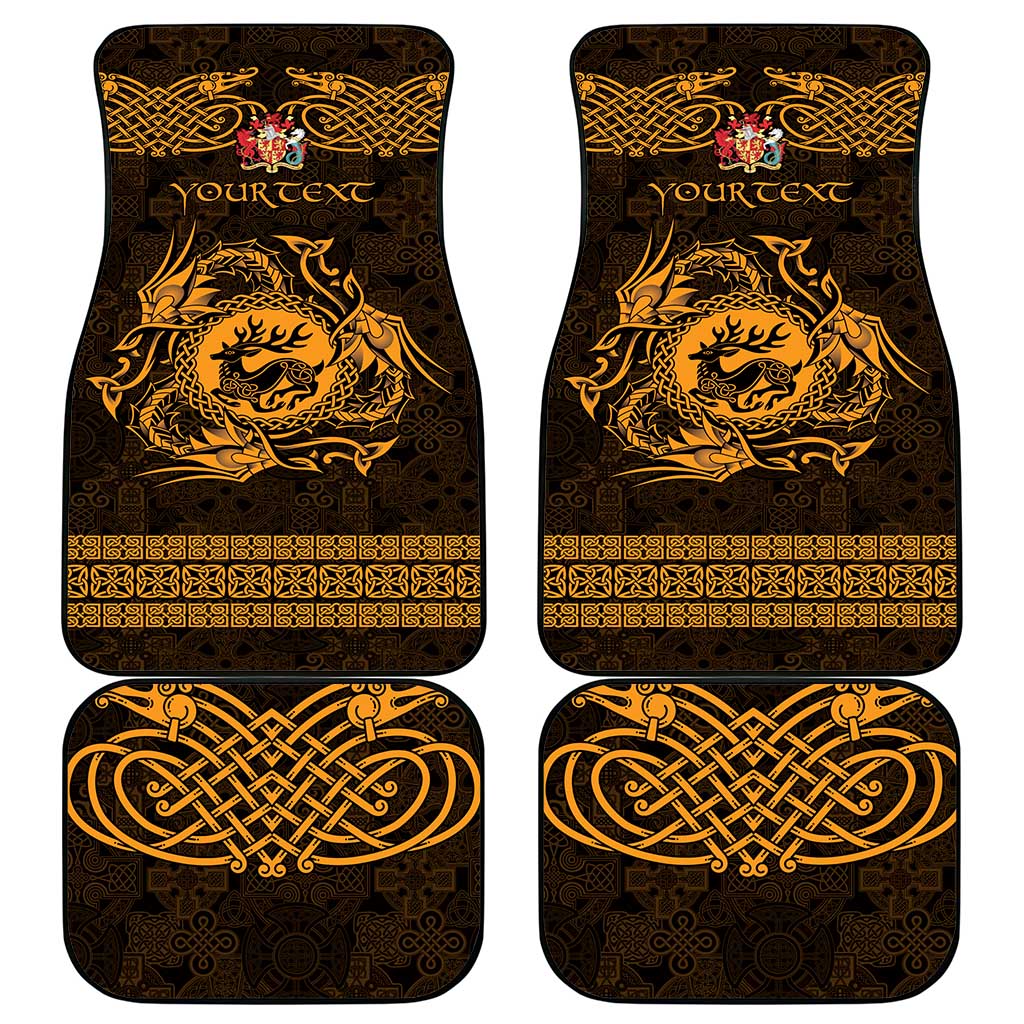 Personalized Carmarthenshire Sir Gaerfyrddin Car Mats Gold Deer Stag Celtic-inspired - Wonder Print Shop