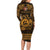 Personalized Carmarthenshire Sir Gaerfyrddin Family Matching Long Sleeve Bodycon Dress and Hawaiian Shirt Gold Deer Stag Celtic-inspired - Wonder Print Shop