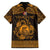 Personalized Carmarthenshire Sir Gaerfyrddin Family Matching Off Shoulder Maxi Dress and Hawaiian Shirt Gold Deer Stag Celtic-inspired - Wonder Print Shop
