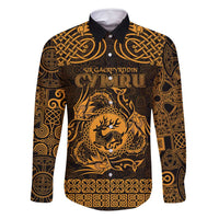 Personalized Carmarthenshire Sir Gaerfyrddin Family Matching Off Shoulder Maxi Dress and Hawaiian Shirt Gold Deer Stag Celtic-inspired - Wonder Print Shop