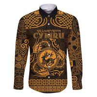 Personalized Carmarthenshire Sir Gaerfyrddin Family Matching Puletasi and Hawaiian Shirt Gold Deer Stag Celtic-inspired - Wonder Print Shop