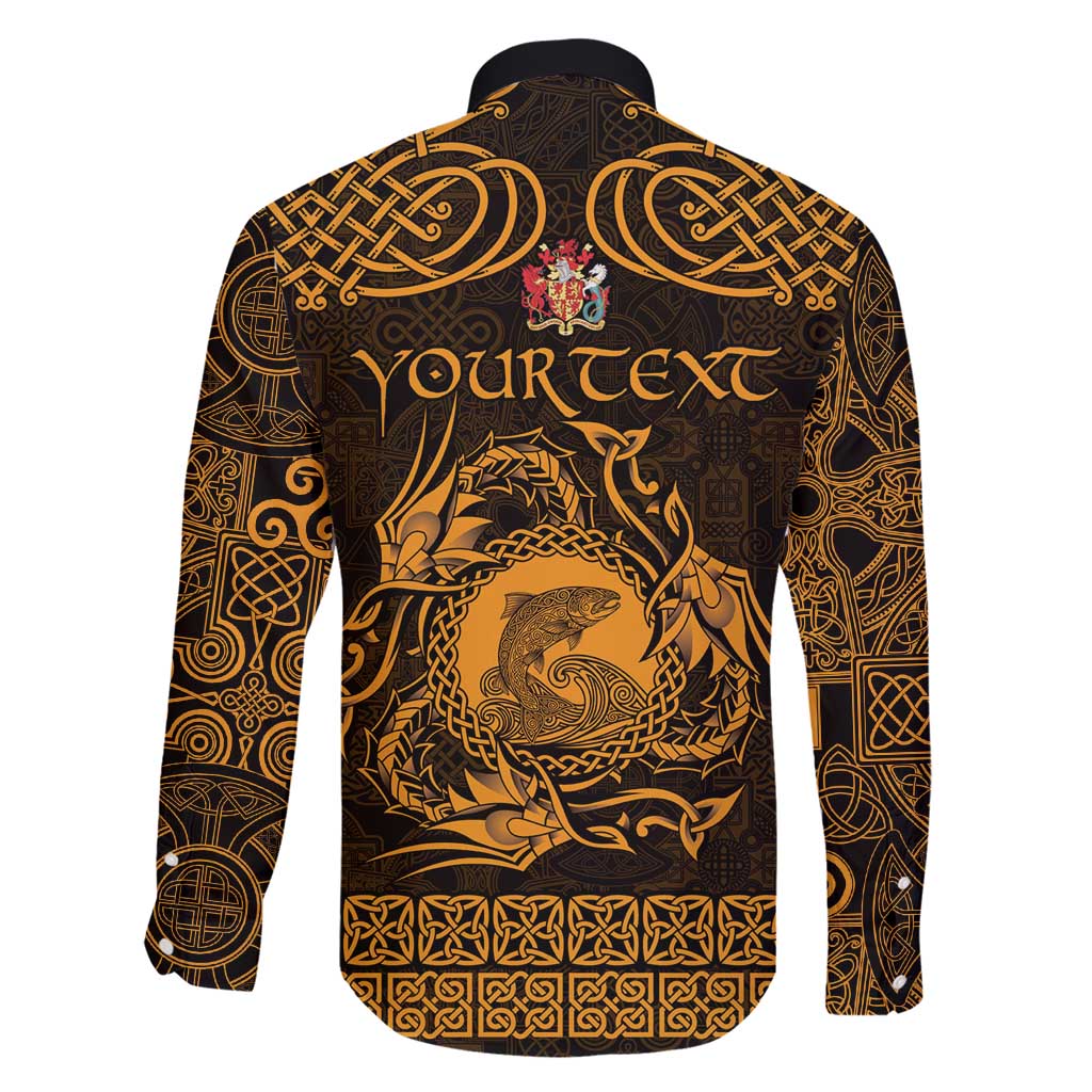 Personalized Carmarthenshire Sir Gaerfyrddin Family Matching Short Sleeve Bodycon Dress and Hawaiian Shirt Gold Deer Stag Celtic-inspired - Wonder Print Shop