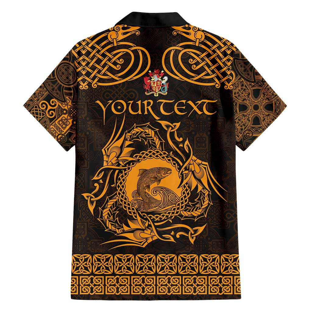 Personalized Carmarthenshire Sir Gaerfyrddin Family Matching Tank Maxi Dress and Hawaiian Shirt Gold Deer Stag Celtic-inspired - Wonder Print Shop
