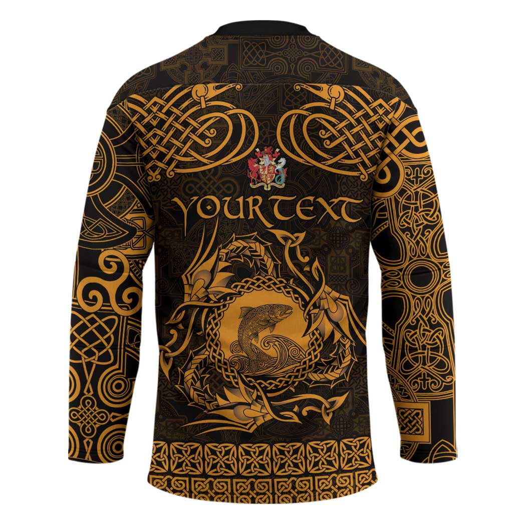 Personalized Carmarthenshire Sir Gaerfyrddin Hockey Jersey Gold Deer Stag Celtic-inspired - Wonder Print Shop