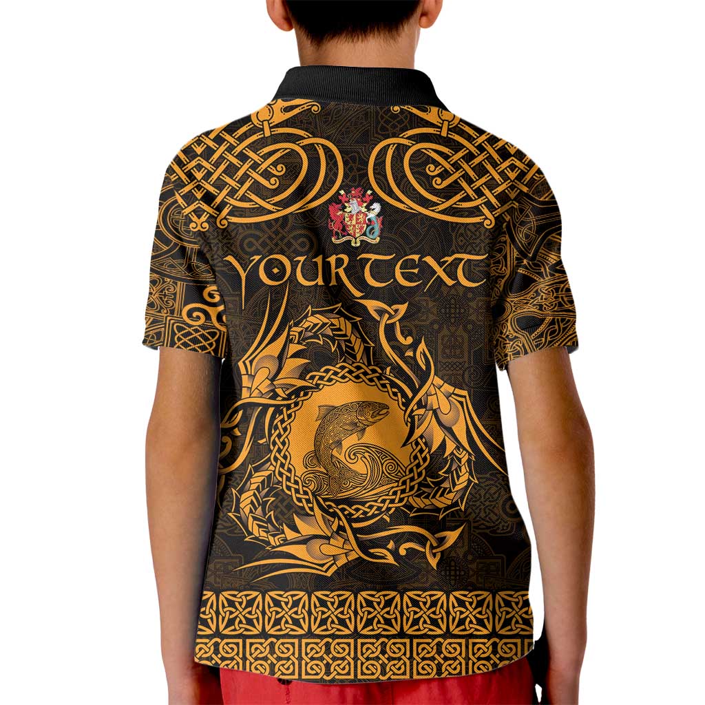 Personalized Carmarthenshire Sir Gaerfyrddin Kid Polo Shirt Gold Deer Stag Celtic-inspired - Wonder Print Shop