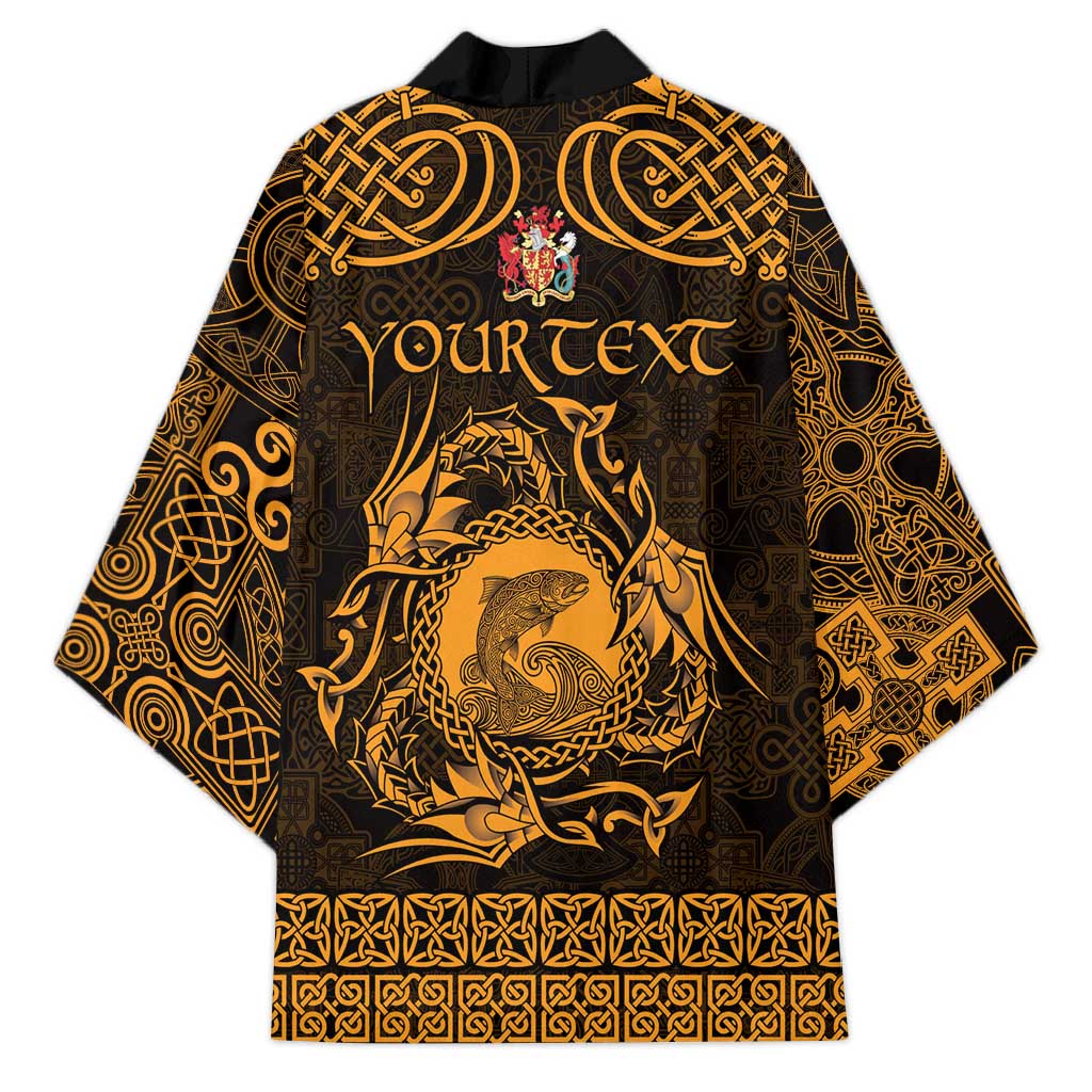 Personalized Carmarthenshire Sir Gaerfyrddin Kimono Gold Deer Stag Celtic-inspired - Wonder Print Shop