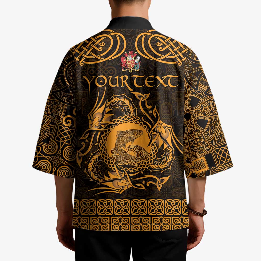 Personalized Carmarthenshire Sir Gaerfyrddin Kimono Gold Deer Stag Celtic-inspired - Wonder Print Shop