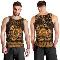 Personalized Carmarthenshire Sir Gaerfyrddin Men Tank Top Gold Deer Stag Celtic-inspired - Wonder Print Shop